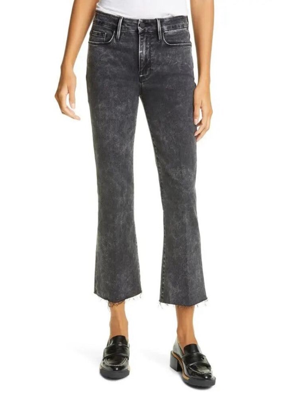Frame Denim Le Crop Mini Boot Jeans In Rockstar - 25